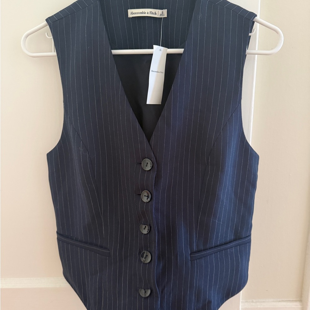 Abercrombie & Fitch Dark Blue Striped Vest